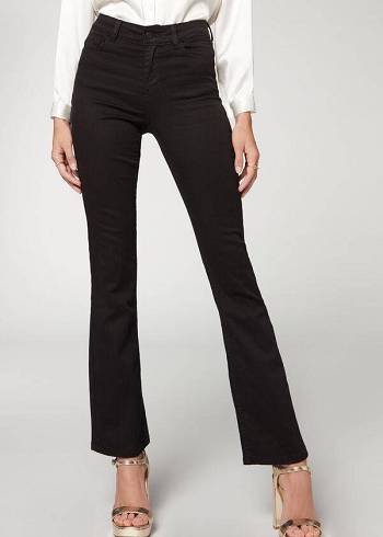 Jeans Calzedonia Super Flex Denim High Cintura Bootcut Mujer Negros | MX1579CE