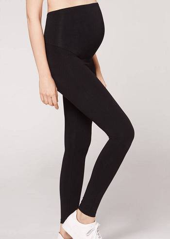 Leggins Calzedonia Algodon Maternity Mujer Negros | MX1550LH