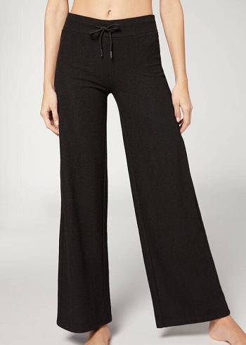 Leggins Calzedonia Cashmere Palazzo Mujer Negros | MX1566OR