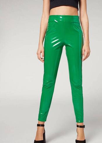 Leggins Calzedonia Flaco in Thermal Vinyl Mujer Verdes | MX1504NB