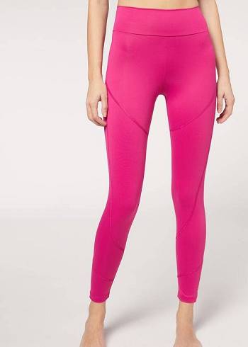 Leggins Calzedonia Performance Atléticos Mujer Rosas | MX1520GL