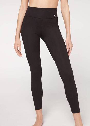 Leggins Calzedonia Soft Touch Atléticos Mujer Negros | MX1501CE