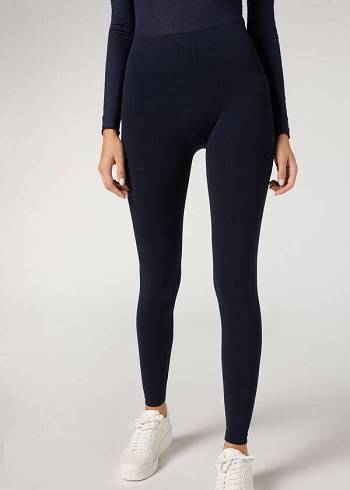 Leggins Calzedonia Ultra-Opaque Microfiber Mujer Azules | MX1483RW