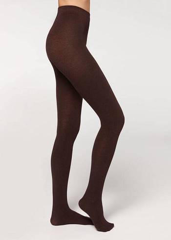 Mallas Calzedonia Soft Modal and Cashmere Blend Opaque Mujer Cafes | MX3133EX