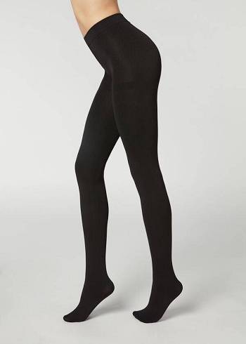 Mallas Calzedonia Thermal Super Opaque Mujer Negros | MX3121GL