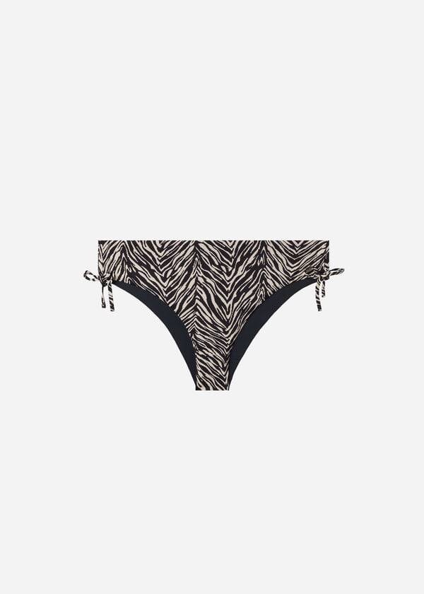 Abajo De Bikini Calzedonia High-Cintura Drawstring Nairobi Mujer Negros | MX2731VD