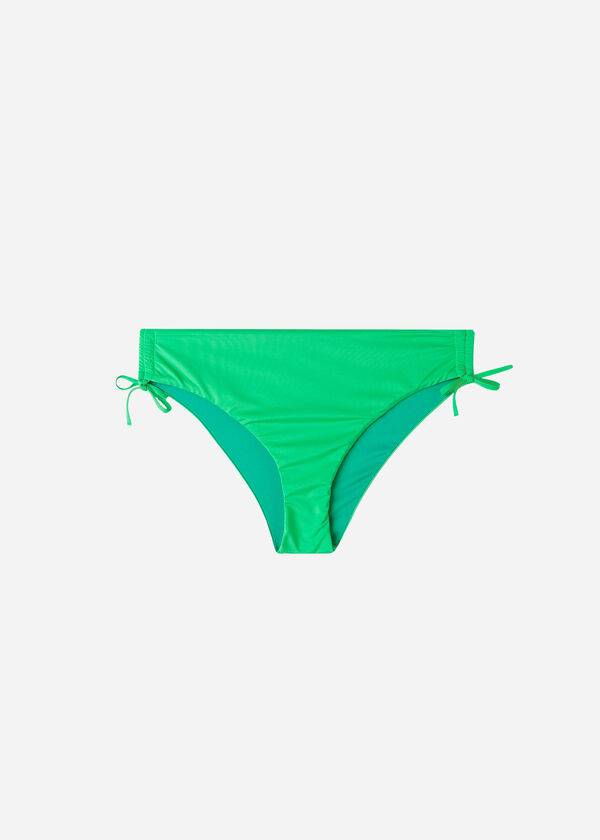 Abajo De Bikini Calzedonia High-Cintura Drawstring Indonesia Mujer Verdes | MX2735LH