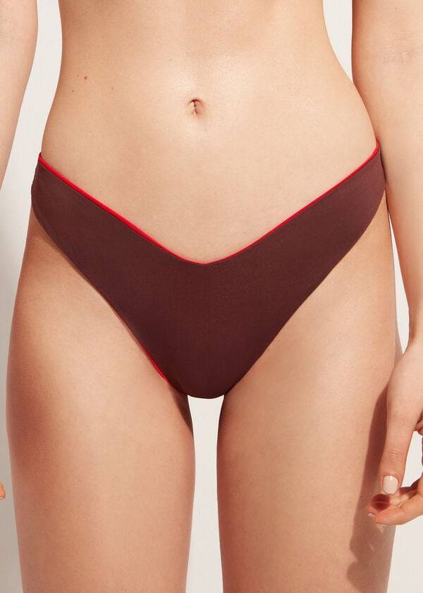 Abajo De Bikini Calzedonia High Cut Brazilian Indonesia Eco Mujer Rojos | MX2800NB