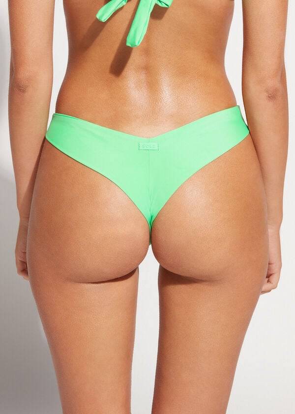 Abajo De Bikini Calzedonia High Cut Brazilian Indonesia Eco Mujer Verde Menta | MX2804XF