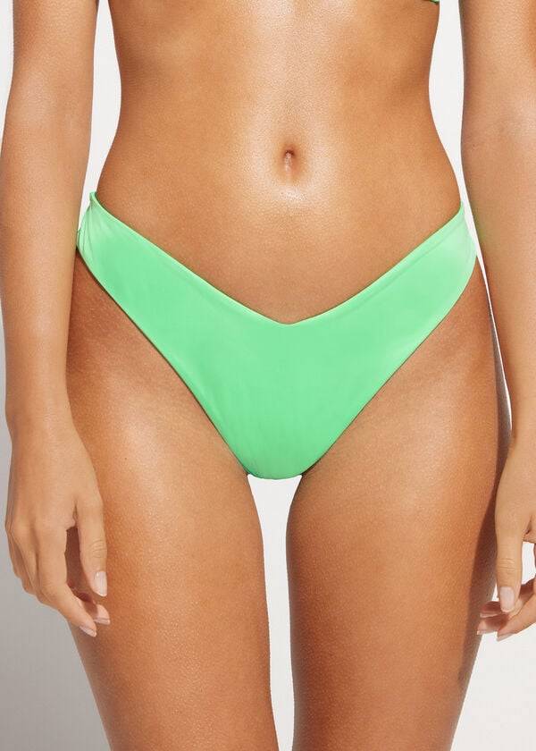 Abajo De Bikini Calzedonia High Cut Brazilian Indonesia Eco Mujer Verde Menta | MX2804XF