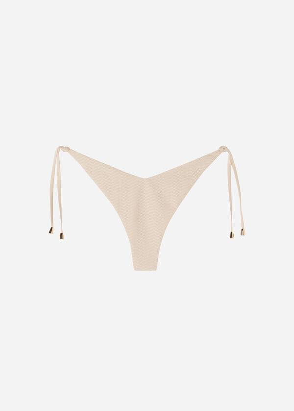 Abajo De Bikini Calzedonia High Cut V-shaped Brazilian The Hamptons Mujer Beige | MX2790OR