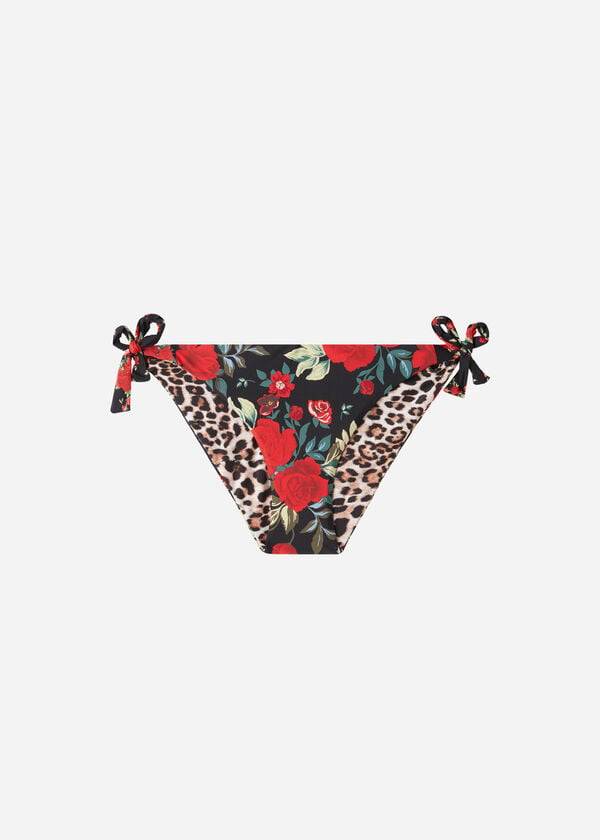 Abajo De Bikini Calzedonia Reversible String Nizza Mujer Rosas | MX2677YU