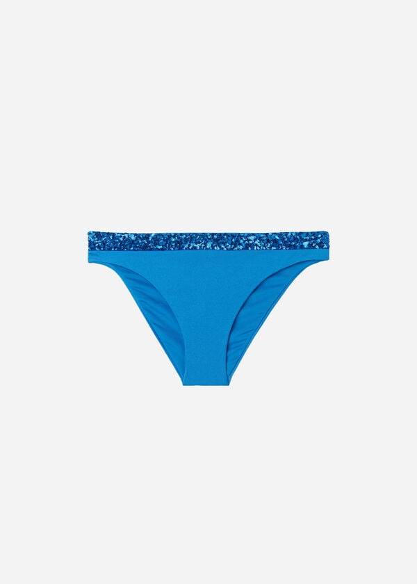 Abajo De Bikini Calzedonia Sequined Cannes rosa Mujer Azules | MX2650UT