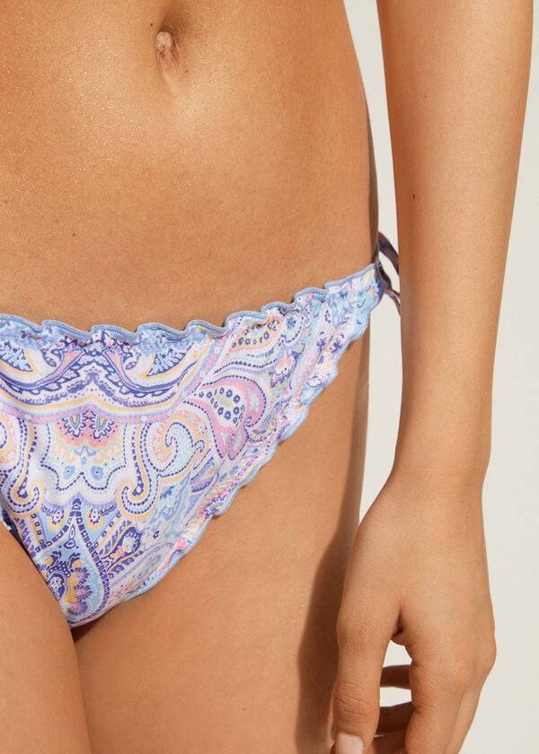 Abajo De Bikini Calzedonia String Amalfi Mujer Azules | MX2614BC