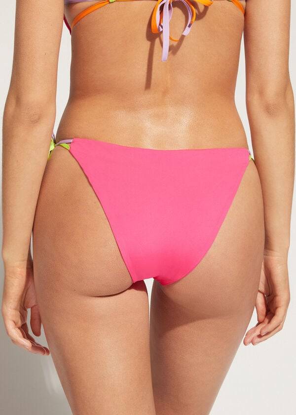 Abajo De Bikini Calzedonia String Tokyo Mujer Rosas | MX2569JJ