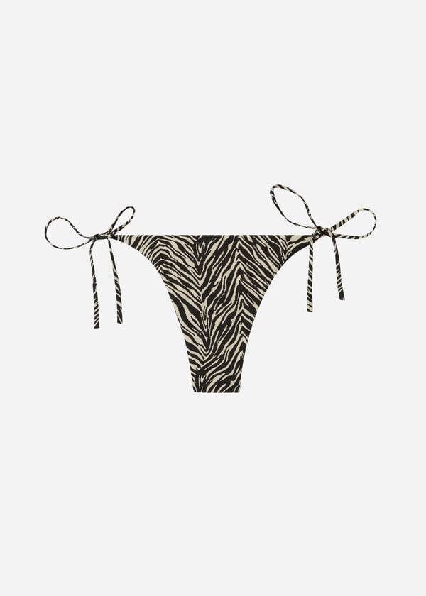 Abajo De Bikini Calzedonia Tanga Zebra Nairobi Mujer Negros | MX2550PQ