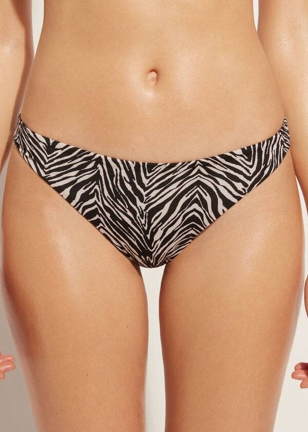 Abajo De Bikini Calzedonia Zebra Nairobi Mujer Negros | MX2530RW