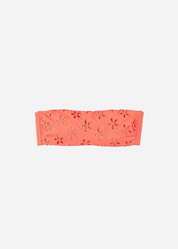 Arriba De Bikini Calzedonia Acolchado Bandeau Corfù Mujer Coral Naranjas | MX2406BC