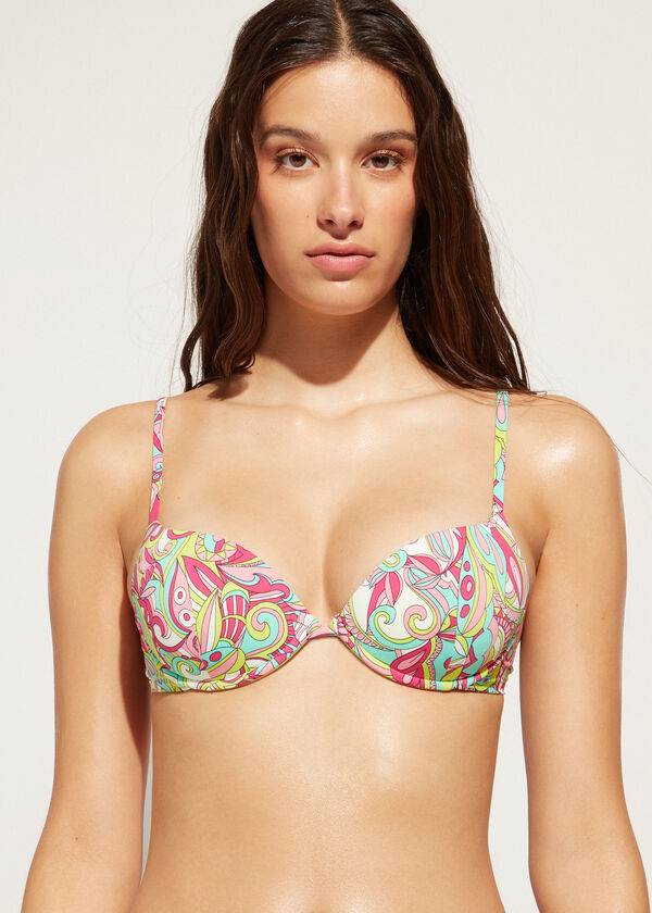 Arriba De Bikini Calzedonia Acolchado Push-Up Londra Mujer Multicolor | MX2330CE