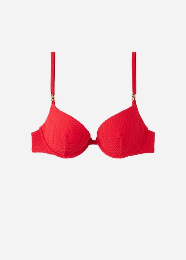 Arriba De Bikini Calzedonia Acolchado Push-Up Casablanca Mujer Rojos | MX2344IS