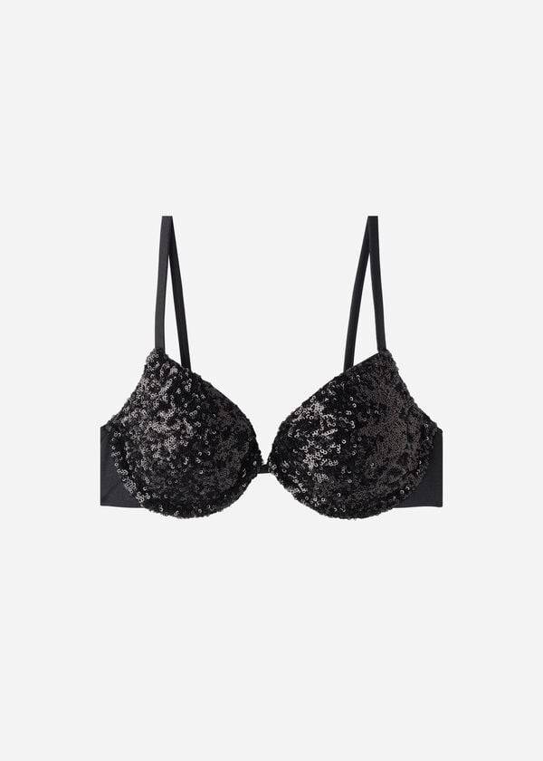 Arriba De Bikini Calzedonia Acolchado Push-Up Cannes rosa Mujer Negros | MX2348RW