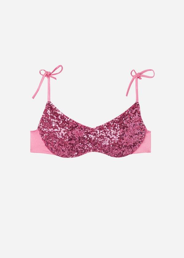 Arriba De Bikini Calzedonia Acolchado Tank-Estilo Cannes rosa Mujer Rosas | MX2302JJ