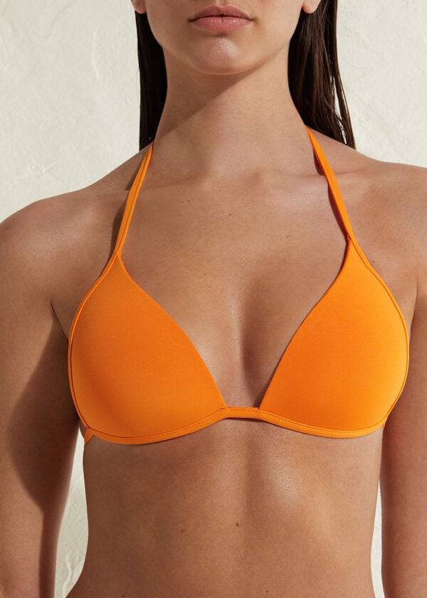 Arriba De Bikini Calzedonia Acolchado Triangle Indonesia Eco rise Mujer Naranjas | MX2274GL