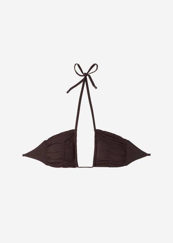 Arriba De Bikini Calzedonia Drawstring Bandeau Islamorada Mujer Cafes Marrom | MX2479EX