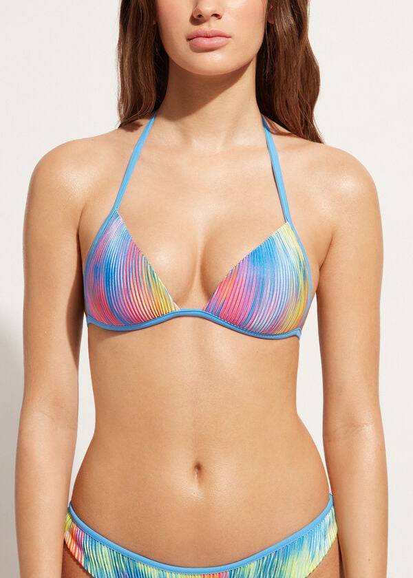 Arriba De Bikini Calzedonia Graduated Acolchado Triangle Maiorca Mujer Multicolor | MX2449UT