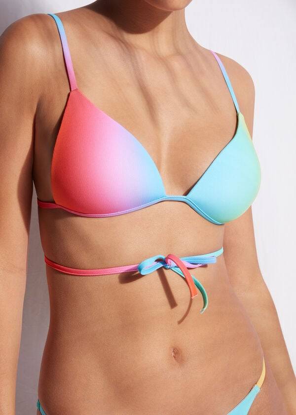 Arriba De Bikini Calzedonia String Triangle Swimsuit Barcellona Mujer Multicolor | MX2218AP