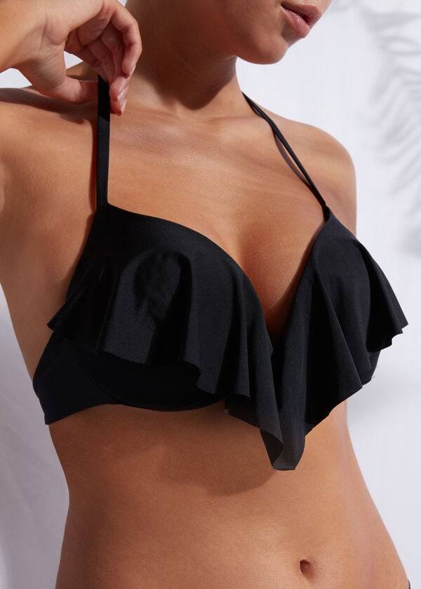 Arriba De Bikini Calzedonia Super Acolchado Push Up Indonesia Eco cobey Mujer Negros | MX2215IS