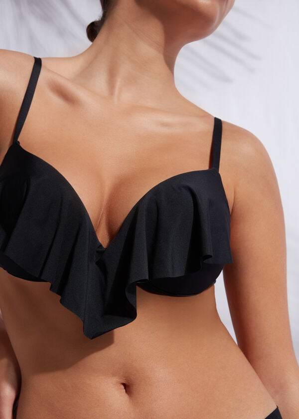 Arriba De Bikini Calzedonia Super Acolchado Push Up Indonesia Eco cobey Mujer Negros | MX2215IS