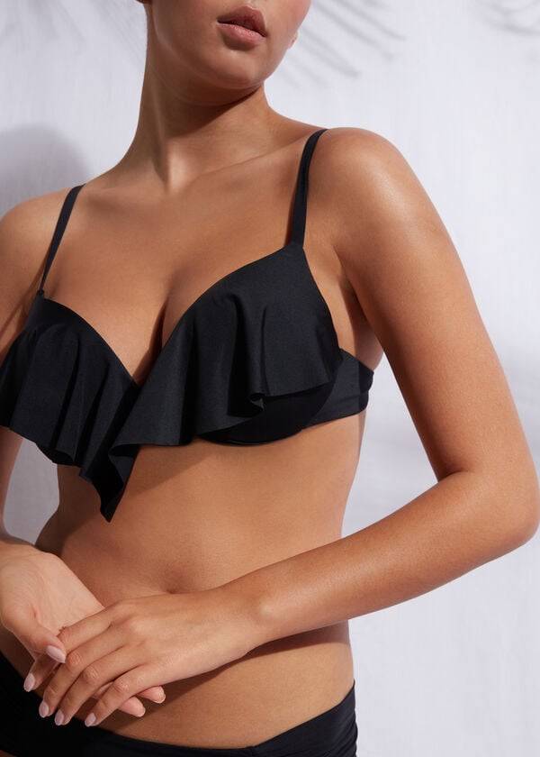 Arriba De Bikini Calzedonia Super Acolchado Push Up Indonesia Eco cobey Mujer Negros | MX2215IS