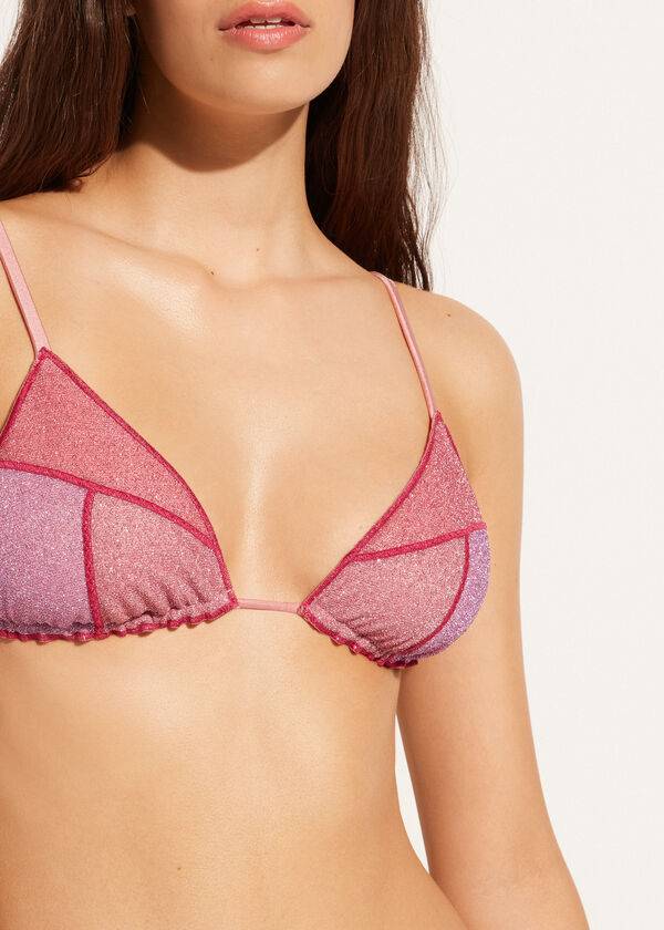 Arriba De Bikini Calzedonia Triangle String Lisbona Mujer Rosas | MX2141SO