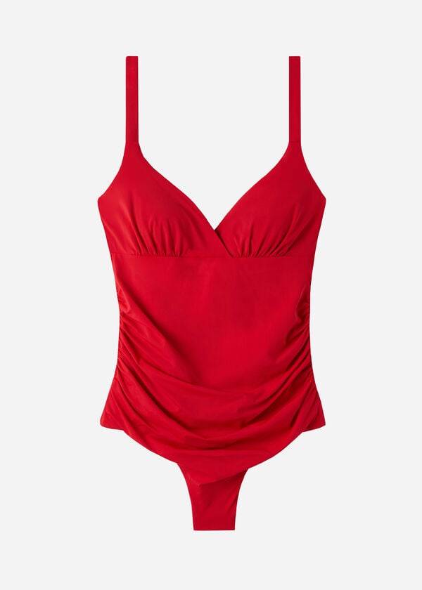 Bañadores Calzedonia Acolchado One-Piece Shaping-Effect Indonesia Mujer Rojos | MX2000QZ