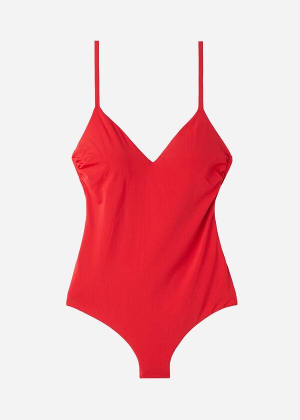 Bañadores Calzedonia Acolchado One-Piece Indonesia Mujer Rojos | MX2009PQ