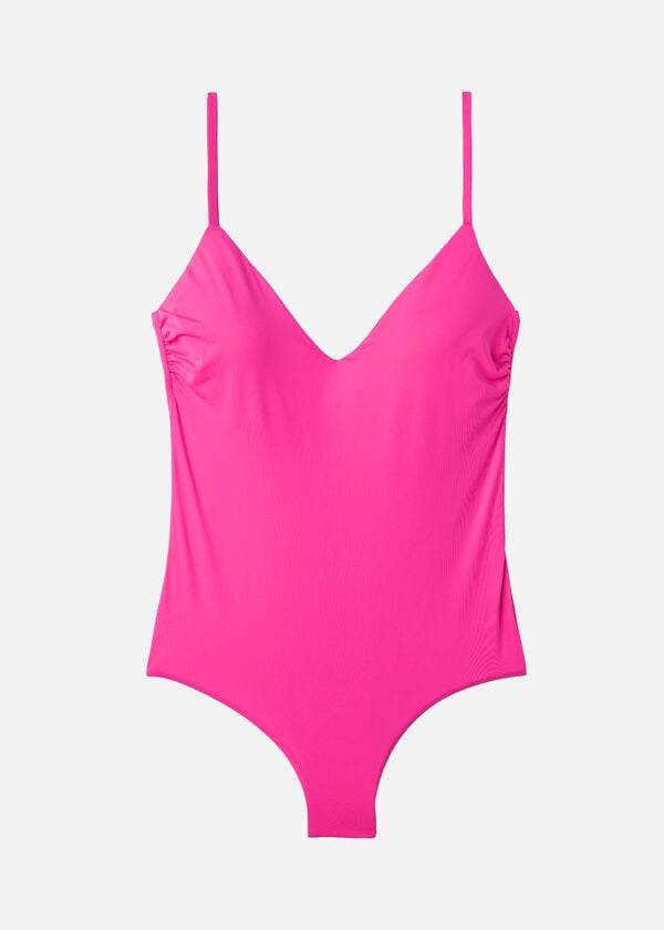 Bañadores Calzedonia Acolchado One-Piece Indonesia Mujer Rosas | MX2011SO