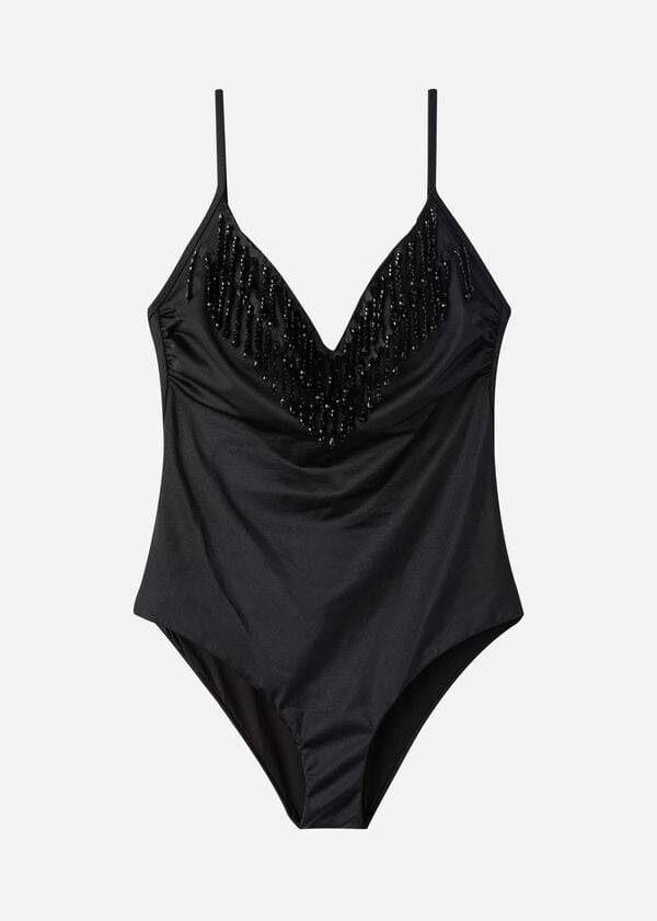 Bañadores Calzedonia Lightly Acolchado One Piece Taipei Mujer Negros | MX2037SO