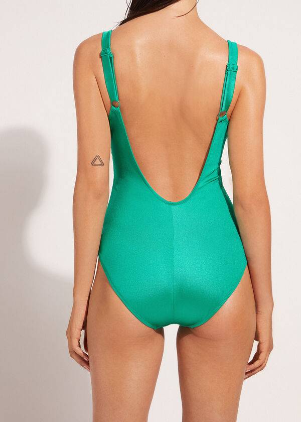 Bañadores Calzedonia One Piece Cannes Mujer Verdes | MX2036AP