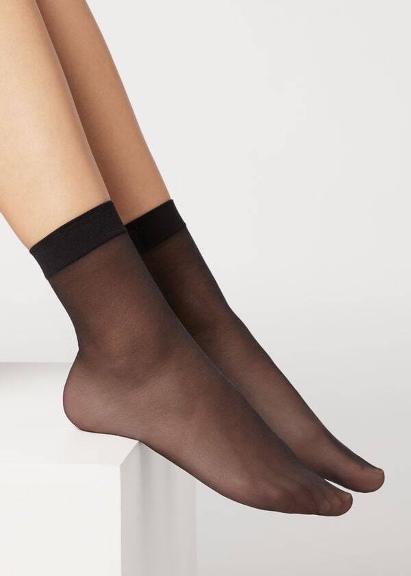 Calcetines Calzedonia 20 Denier Sheer Corta Mujer Negros | MX1870QZ