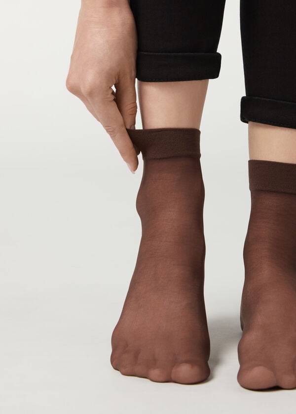 Calcetines Calzedonia 20 Denier Sheer Corta Mujer Cafes | MX1871WY