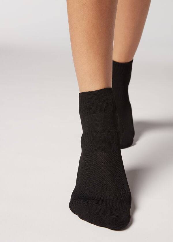 Calcetines Calzedonia Active Deporte Corta Mujer Negros | MX1864XF