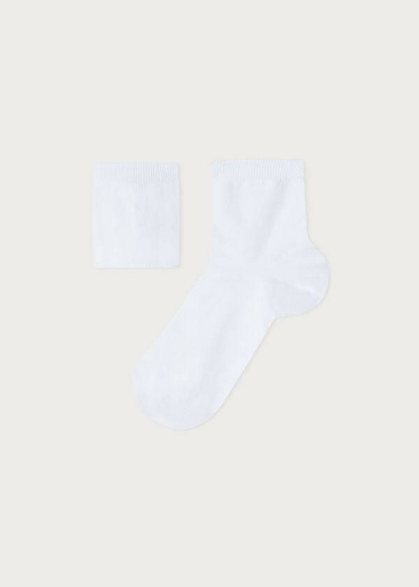 Calcetines Calzedonia Algodon with Fresh Feet Respirable Material Corta Niños Blancos | MX1011MA