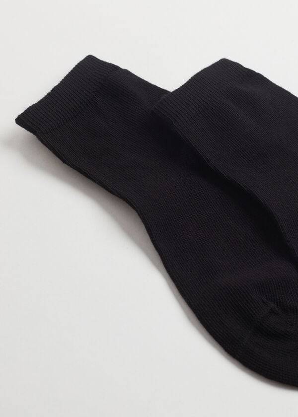 Calcetines Calzedonia Algodon with Fresh Feet Respirable Material Corta Niños Negros | MX1015RW