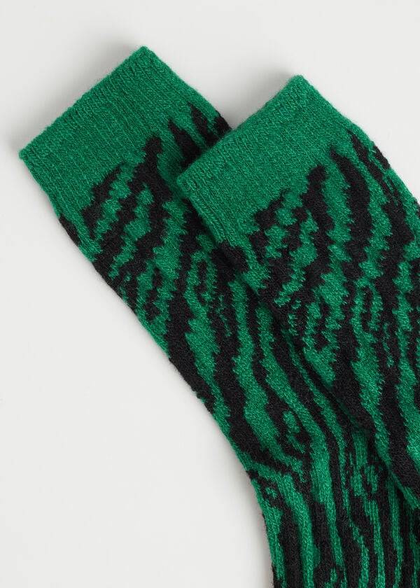 Calcetines Calzedonia Animal Print Cashmere Corta Mujer Verdes | MX1859HK