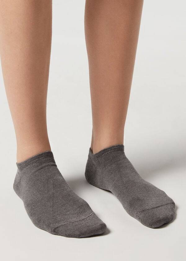 Calcetines Calzedonia Cashmere Blend No-Show Mujer Grises | MX1924EX