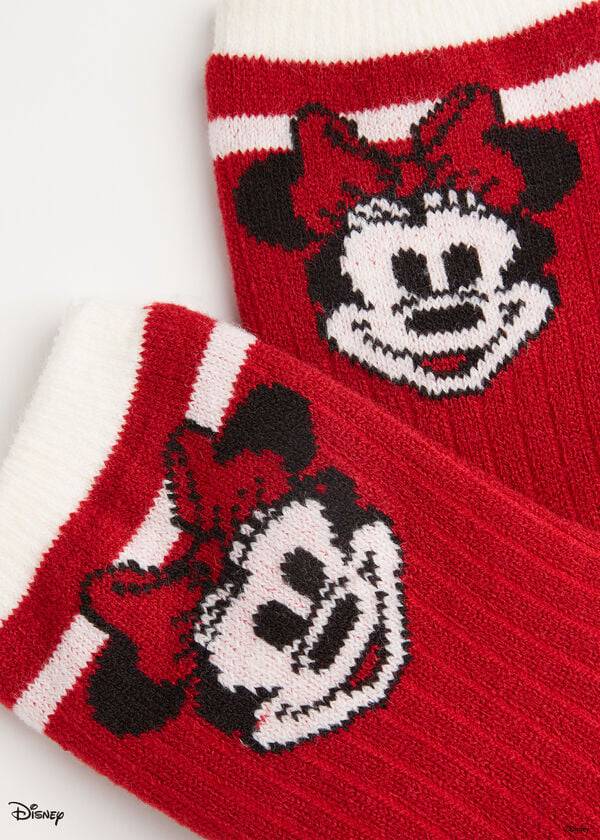 Calcetines Calzedonia Christmas Minnie Disney Soft Corta Mujer Rojos | MX1825IS