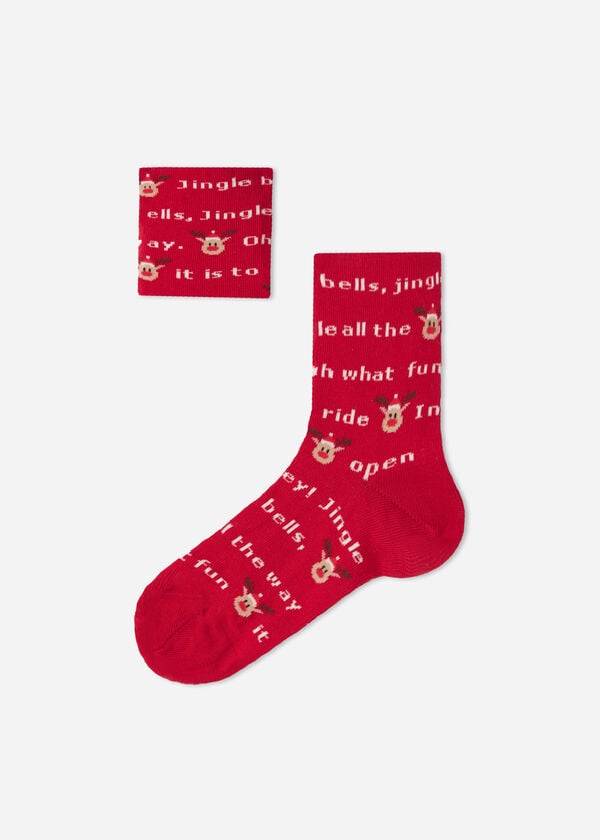 Calcetines Calzedonia Christmas Series Corta Niños Rojos | MX1019IS