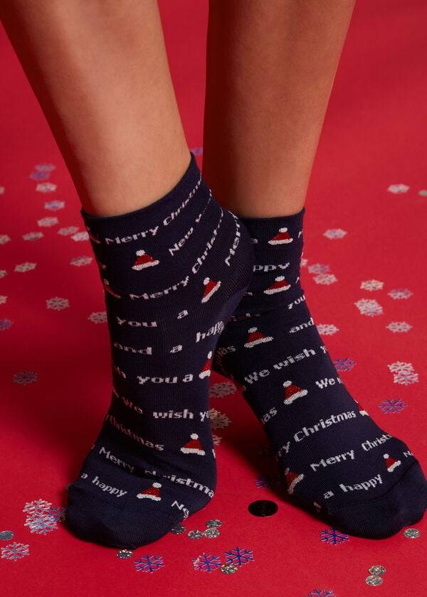 Calcetines Calzedonia Christmas Series Corta Mujer Morados | MX1823YU