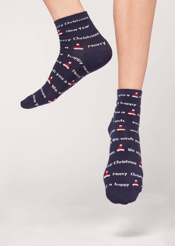 Calcetines Calzedonia Christmas Series Corta Mujer Morados | MX1823YU